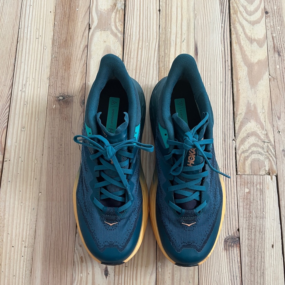 Hoka Speedgoat 5 GTX Womens 8.5 Teal Yellow Waterproof Trail Running Shoes - Picture 5 of 8